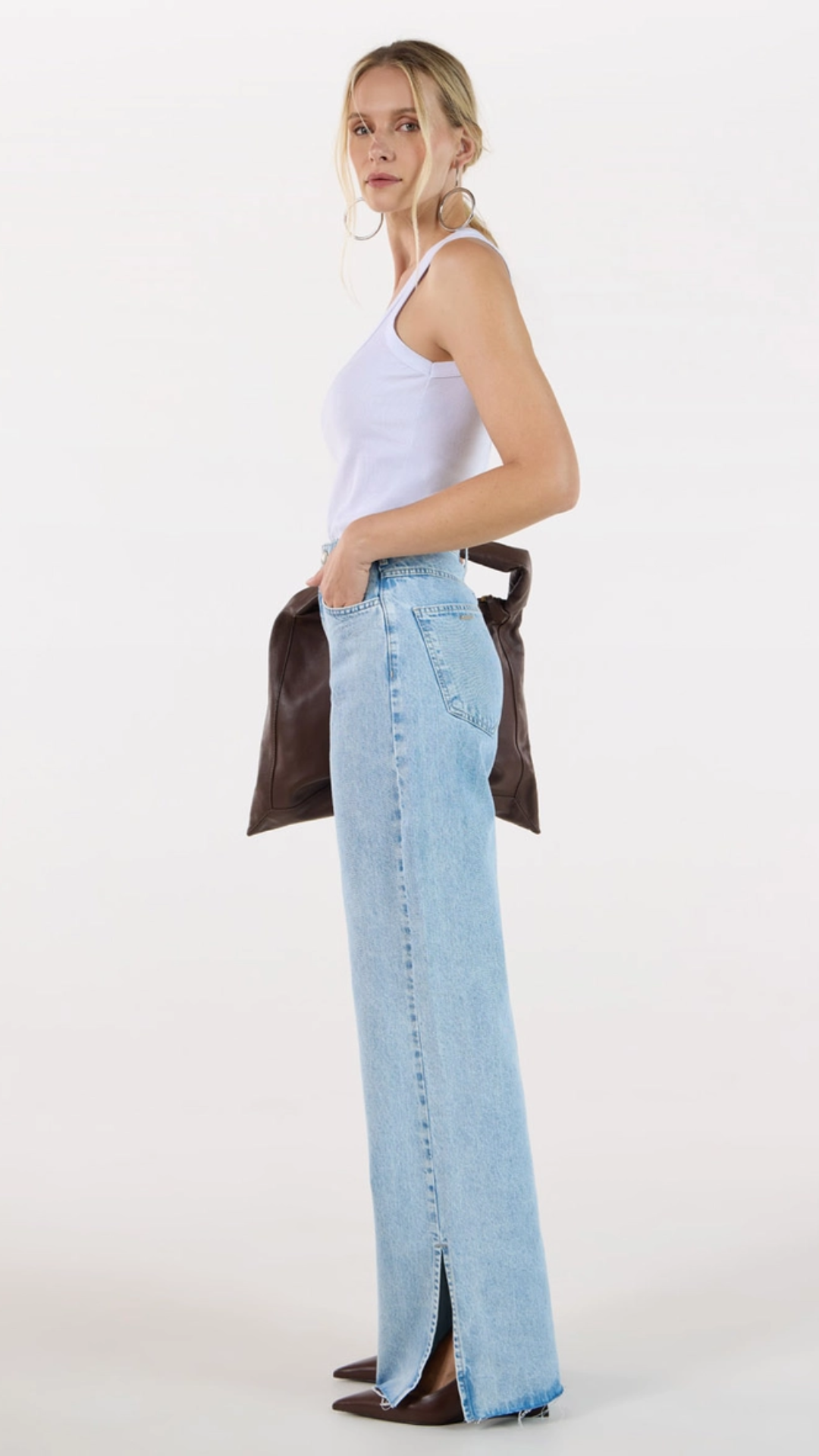 Calça Flare em Denim Azul Vital